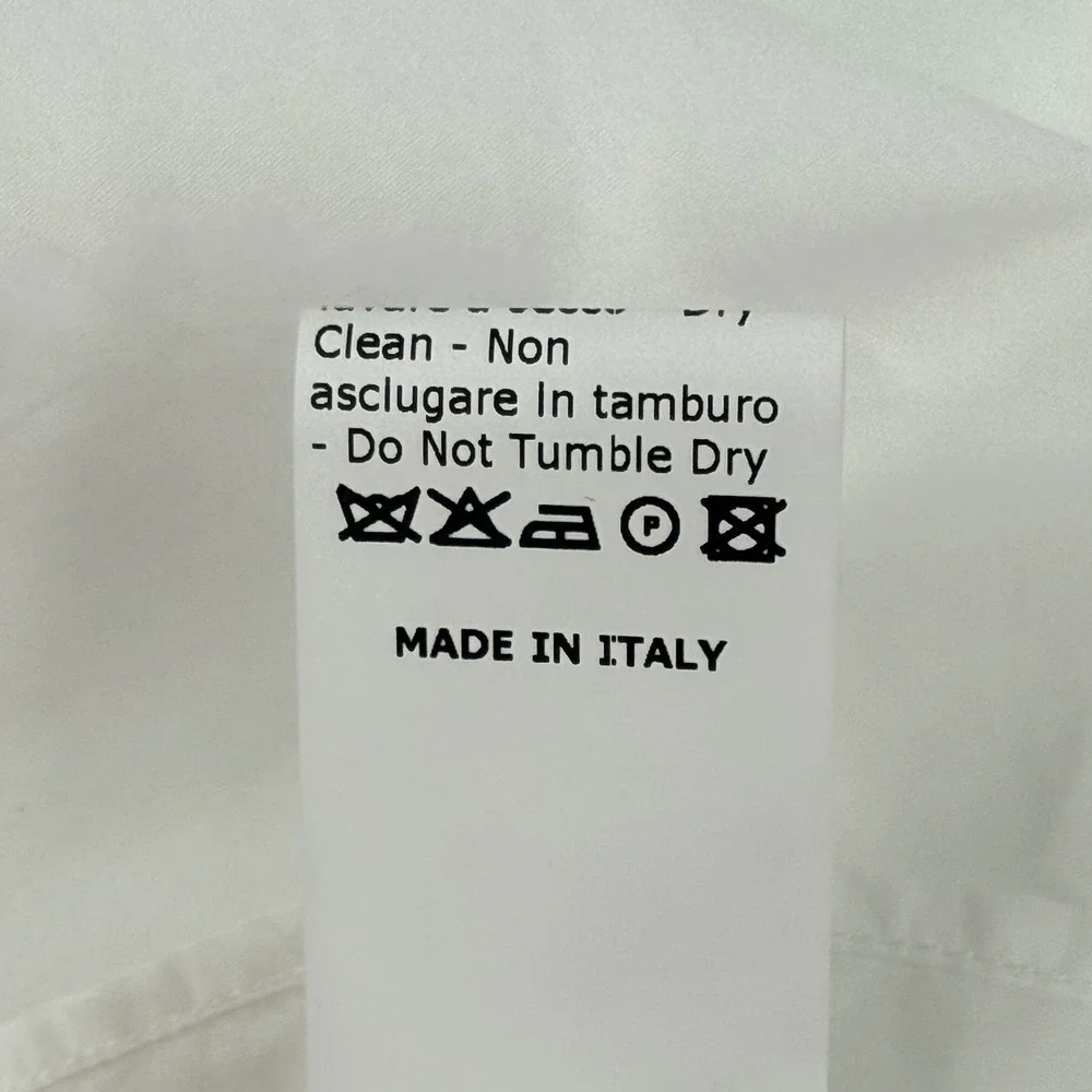 G. Label by Goop White Puff Sleeve V-Neck Cotton Blouse Italy Women Size 2 - Picture 6 of 6